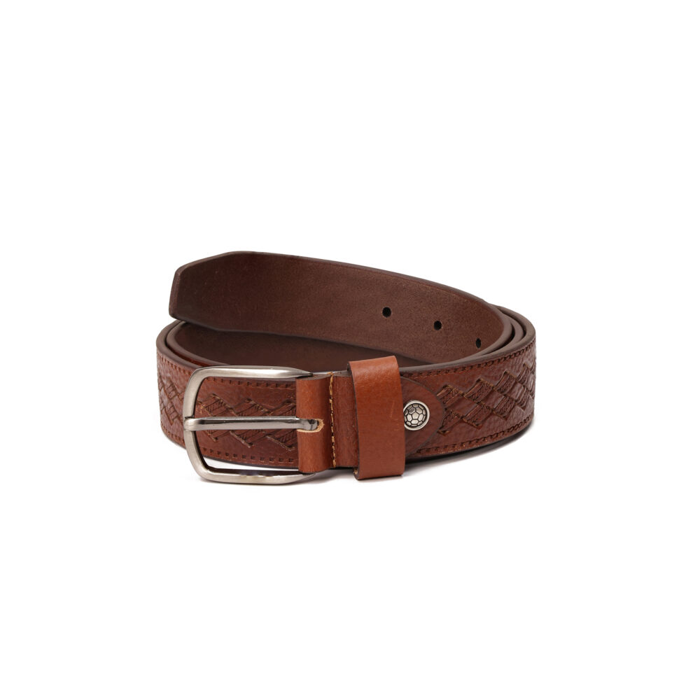 Genuine Leather Premium Design Belt — Brown