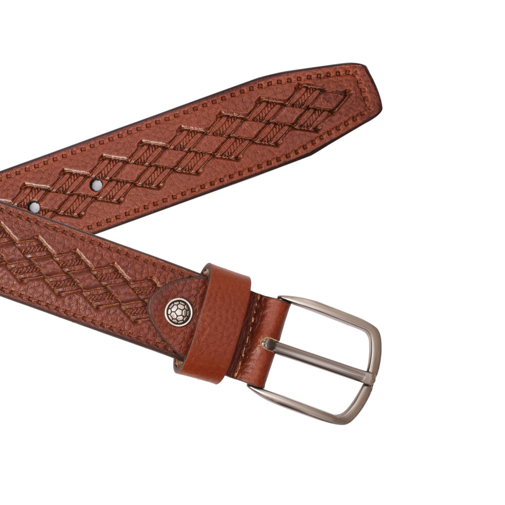 Genuine Leather Premium Design Belt — Brown - Image 4